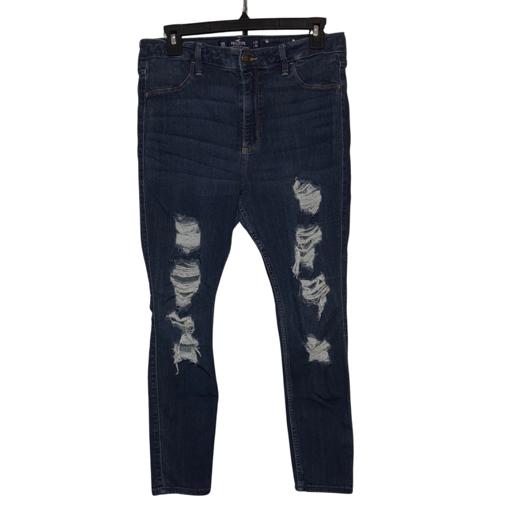 Hollister Curvy High-Rise Jean Leggings | Dark Wash Distressed | W31